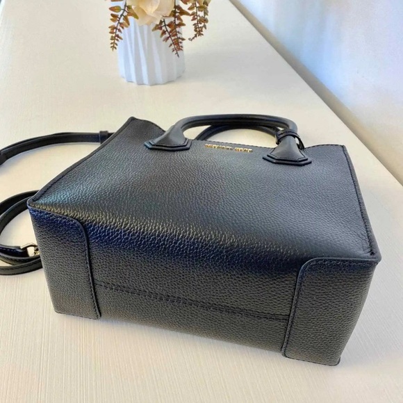 Michael Kors Mercer Hope messenger crossbody bag black leather - Picture 7 of 8